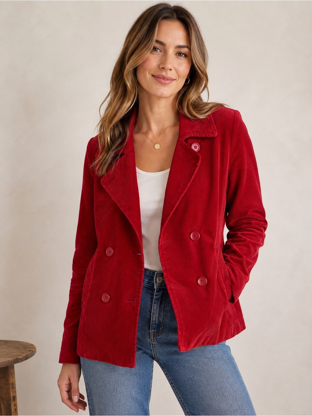 GAP Red Corduroy Blazer Jacket Size Large